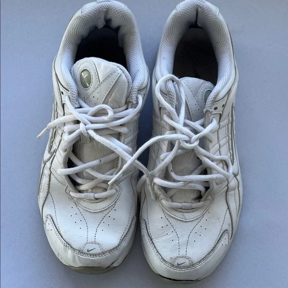 Nike Wmn T-Lite VIII Lea (W) White Grey Silver 396879 111 Size size 8.5 - Picture 3 of 11